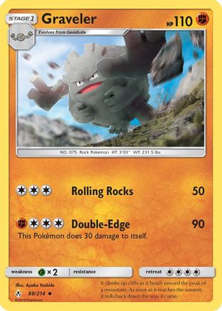 Graveler 88/214 - SM  Unbroken Bonds - Poke-Collect