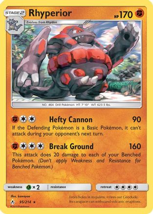 Rhyperior 95/214 - SM  Unbroken Bonds - Poke-Collect