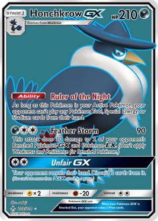 Honchkrow GX (Full Art) 202/214 - SM  Unbroken Bonds Holofoil - Poke-Collect