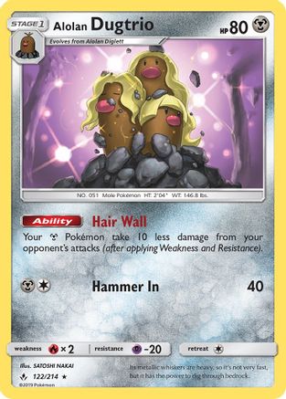 Alolan Dugtrio 122/214 - SM  Unbroken Bonds Reverse Holofoil - Poke-Collect