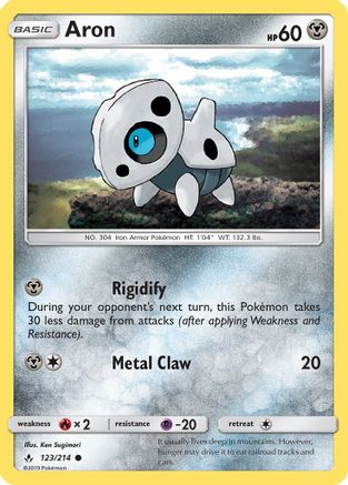 Aron 123/214 - SM  Unbroken Bonds - Poke-Collect