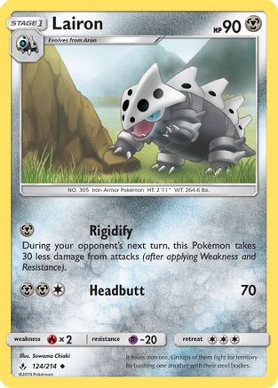 Lairon 124/214 - SM  Unbroken Bonds Reverse Holofoil - Poke-Collect