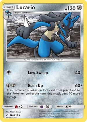Lucario 126/214 - SM  Unbroken Bonds Holofoil - Poke-Collect