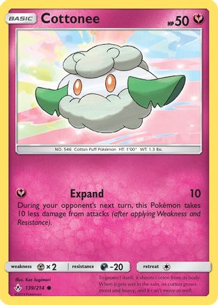 Cottonee 139/214 - SM  Unbroken Bonds - Poke-Collect