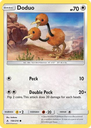 Doduo 150/214 - SM  Unbroken Bonds Reverse Holofoil - Poke-Collect