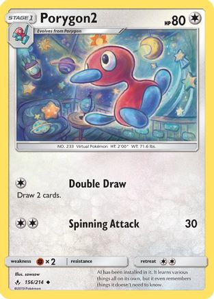 Porygon2 156/214 - SM  Unbroken Bonds - Poke-Collect