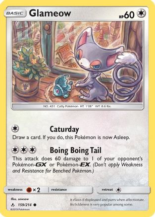 Glameow 159/214 - SM  Unbroken Bonds - Poke-Collect