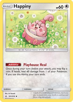Happiny 161/214 - SM  Unbroken Bonds Reverse Holofoil - Poke-Collect