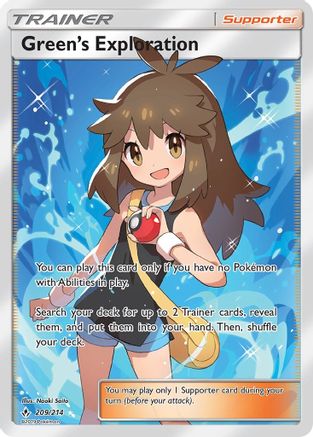Green's Exploration (Full Art) 209/214 - SM  Unbroken Bonds Holofoil - Poke-Collect