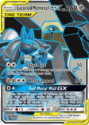Lucario & Melmetal GX (Full Art) 203/214 - SM  Unbroken Bonds Holofoil - Poke-Collect