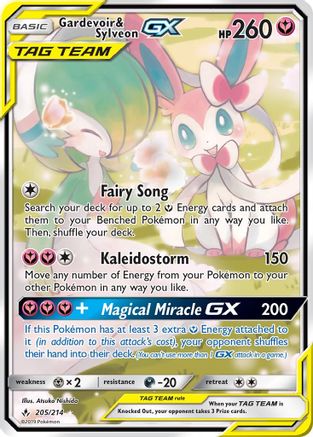 Gardevoir & Sylveon GX (205) (Alternate Full Art) 205/214 - SM  Unbroken Bonds Holofoil - Poke-Collect