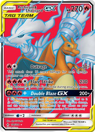 Reshiram & Charizard GX (Full Art) 194/214 - SM  Unbroken Bonds Holofoil - Poke-Collect