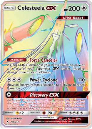Celesteela GX (Secret) 228/214 - SM  Unbroken Bonds Holofoil - Poke-Collect
