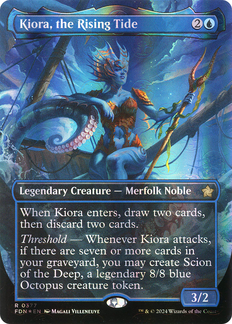 Kiora, the Rising Tide (FDN-377) - Foundations (Borderless) Foil - Poke-Collect