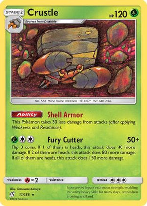 Crustle 11/236 - SM  Unified Minds Reverse Holofoil - Poke-Collect