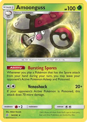 Amoonguss 14/236 - SM  Unified Minds Reverse Holofoil - Poke-Collect