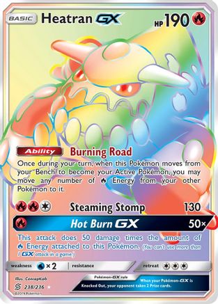 Heatran GX (Secret) 238/236 - SM  Unified Minds Holofoil - Poke-Collect