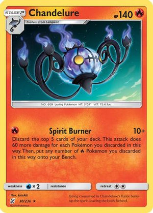 Chandelure 30/236 - SM  Unified Minds Reverse Holofoil - Poke-Collect