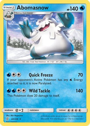 Abomasnow 42/236 - SM  Unified Minds Reverse Holofoil - Poke-Collect