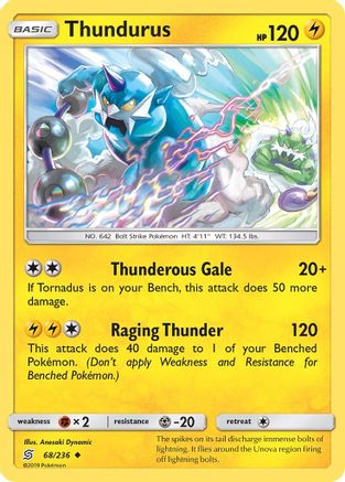 Thundurus 68/236 - Unified Minds Reverse Holofoil - Poke-Collect