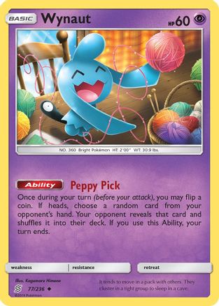 Wynaut 77/236 - Unified Minds Reverse Holofoil - Poke-Collect