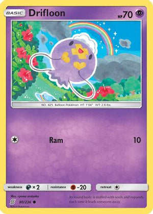 Drifloon 80/236 - SM  Unified Minds Reverse Holofoil - Poke-Collect