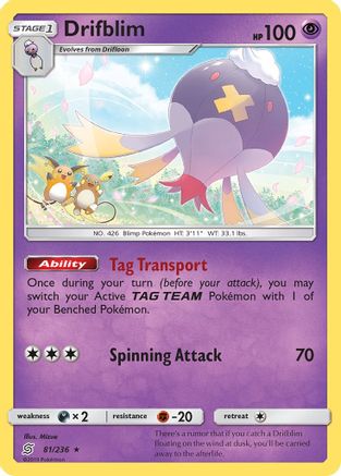 Drifblim 81/236 - SM  Unified Minds - Poke-Collect