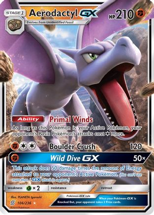 Aerodactyl GX 106/236 - SM  Unified Minds Holofoil - Poke-Collect