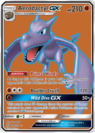 Aerodactyl GX (Full Art) 224/236 - SM  Unified Minds Holofoil - Poke-Collect