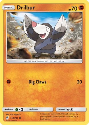 Drilbur 118/236 - SM  Unified Minds - Poke-Collect