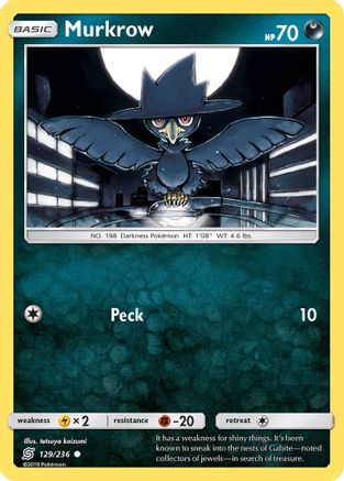 Murkrow (129) 129/236 - SM  Unified Minds Reverse Holofoil - Poke-Collect