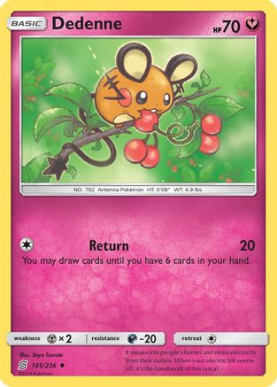 Dedenne 145/236 - SM  Unified Minds Reverse Holofoil - Poke-Collect