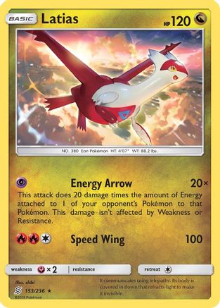 Latias 153/236 - SM  Unified Minds Reverse Holofoil - Poke-Collect