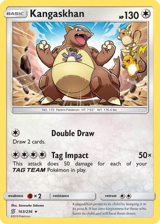 Kangaskhan 163/236 - SM  Unified Minds Reverse Holofoil - Poke-Collect