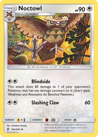 Noctowl 166/236 - SM  Unified Minds Reverse Holofoil - Poke-Collect