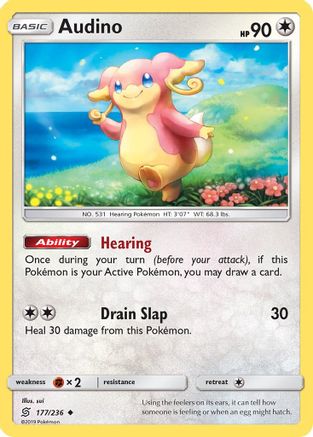 Audino 177/236 - SM  Unified Minds Reverse Holofoil - Poke-Collect