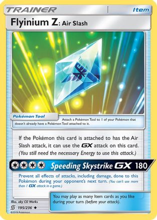 Flyinium Z: Air Slash 195/236 - SM  Unified Minds Reverse Holofoil - Poke-Collect