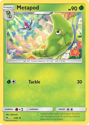Metapod 2/68 - Hidden Fates Reverse Holofoil - Poke-Collect