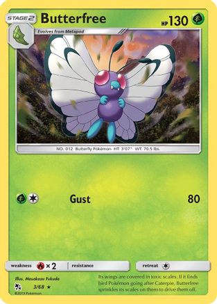 Butterfree 3/68 - Hidden Fates Reverse Holofoil - Poke-Collect
