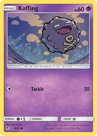 Koffing 28/68 - Hidden Fates Reverse Holofoil - Poke-Collect