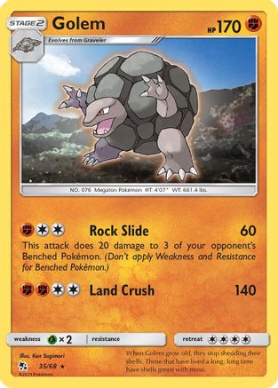 Golem 35/68 - Hidden Fates Reverse Holofoil - Poke-Collect
