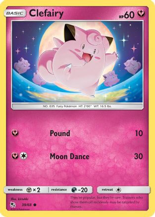 Clefairy (39) 39/68 - Hidden Fates Reverse Holofoil - Poke-Collect
