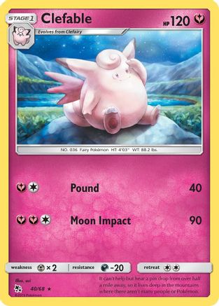 Clefable 40/68 - Hidden Fates Reverse Holofoil - Poke-Collect