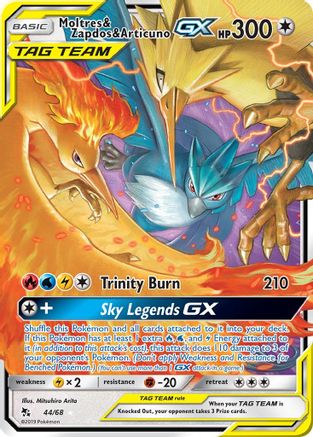 Moltres & Zapdos & Articuno GX 44/68 - Hidden Fates Holofoil - Poke-Collect