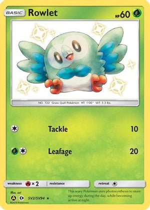 Rowlet SV2/94 - Hidden Fates Shiny Vault Holofoil - Poke-Collect