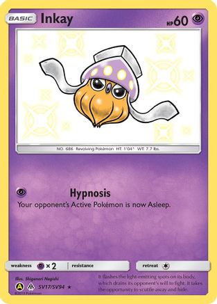 Inkay SV17/94 - Hidden Fates Shiny Vault Holofoil - Poke-Collect