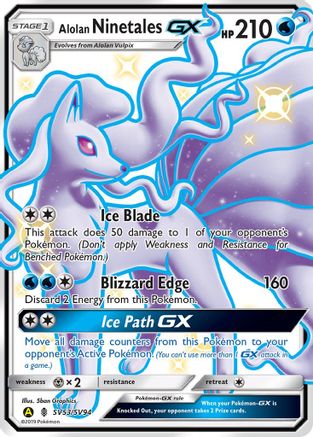 Alolan Ninetales GX SV53/94 - Hidden Fates Shiny Vault Holofoil - Poke-Collect