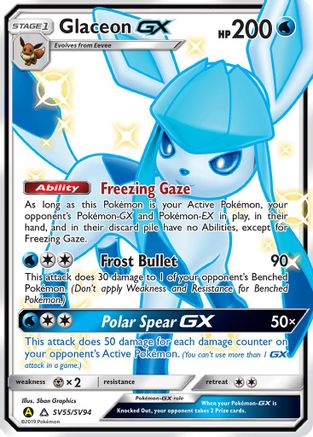 Glaceon GX SV55/94 - Hidden Fates Shiny Vault Holofoil - Poke-Collect