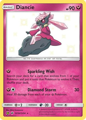 Diancie SV36/94 - Hidden Fates Shiny Vault Holofoil - Poke-Collect