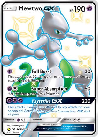 Mewtwo GX SV59/94 - Hidden Fates Shiny Vault Holofoil - Poke-Collect